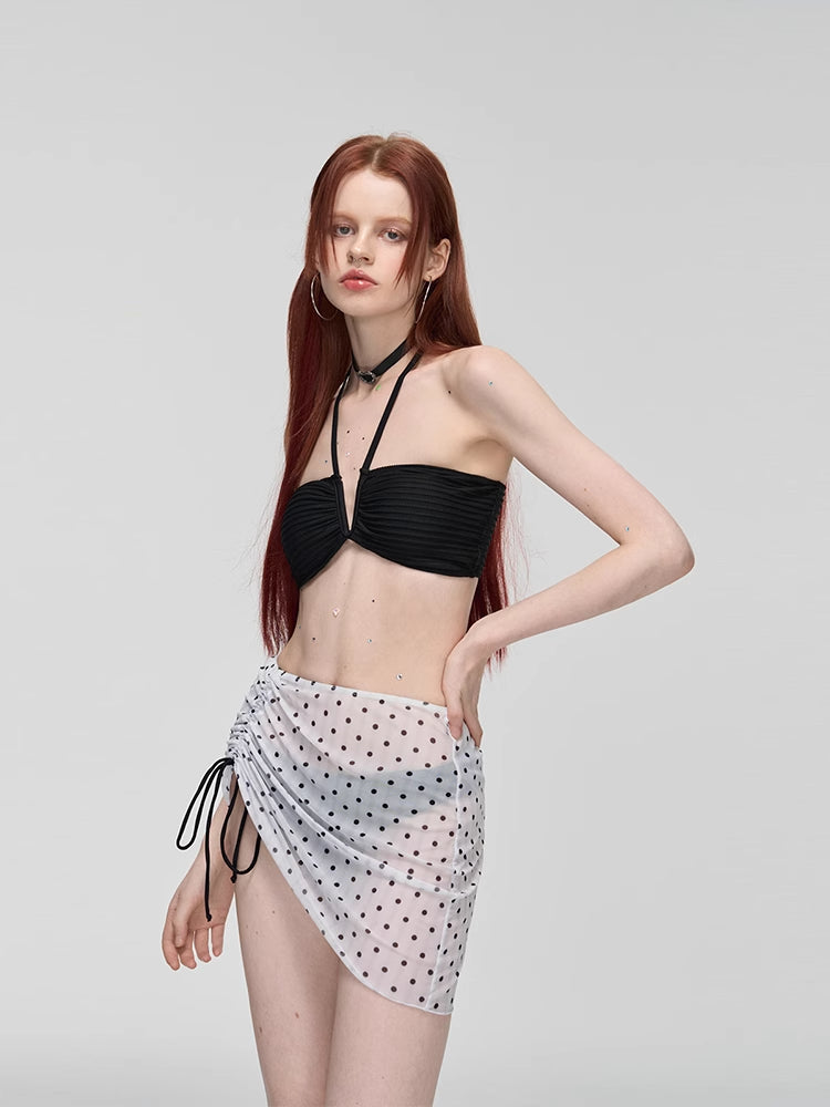 Anqinwind Swimsuit Women's Summer Three-piece Sexy Breasts Gather and Skinny Premium Sense Pure Desire Vacation Bikini