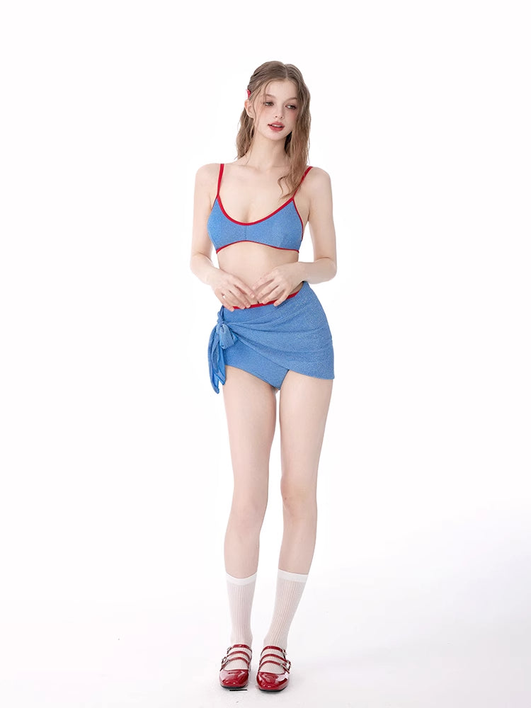 Mask Cat, Zhou Yutong, The Same Swimsuit for Women, Summer Split, High Waist, Thin Belly, Sexy Thai Vacation Bikini