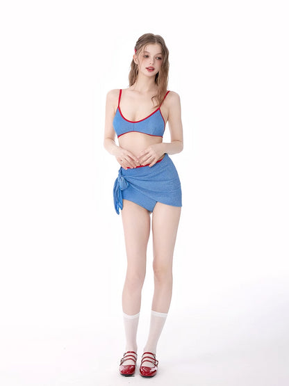 Mask Cat, Zhou Yutong, The Same Swimsuit for Women, Summer Split, High Waist, Thin Belly, Sexy Thai Vacation Bikini