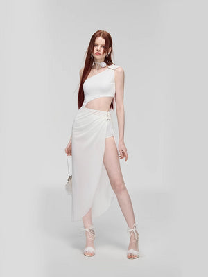 Anqinwind 2025 New Swimsuit Women's Conservative High-end Feeling, Covering Their Belly and Looking Thin, Gathering for Vacation Hot Spring Swimwear