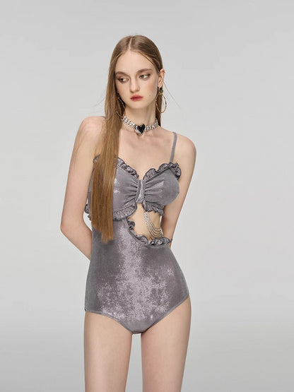 Anqinwind One-piece Swimsuit Women's 2025 New Sexy Belly Cover and Thin Bath Hot Spring Vacation Gathering Swimsuit
