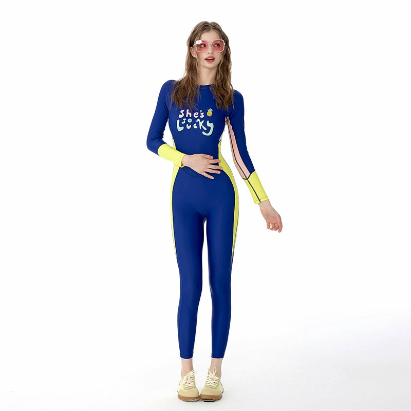 Mask Cat, Swimsuit Women's  New Sunscreen Long-sleeved Trousers Professional Jellyfish Suit Snorkeling Bali Surf Suit