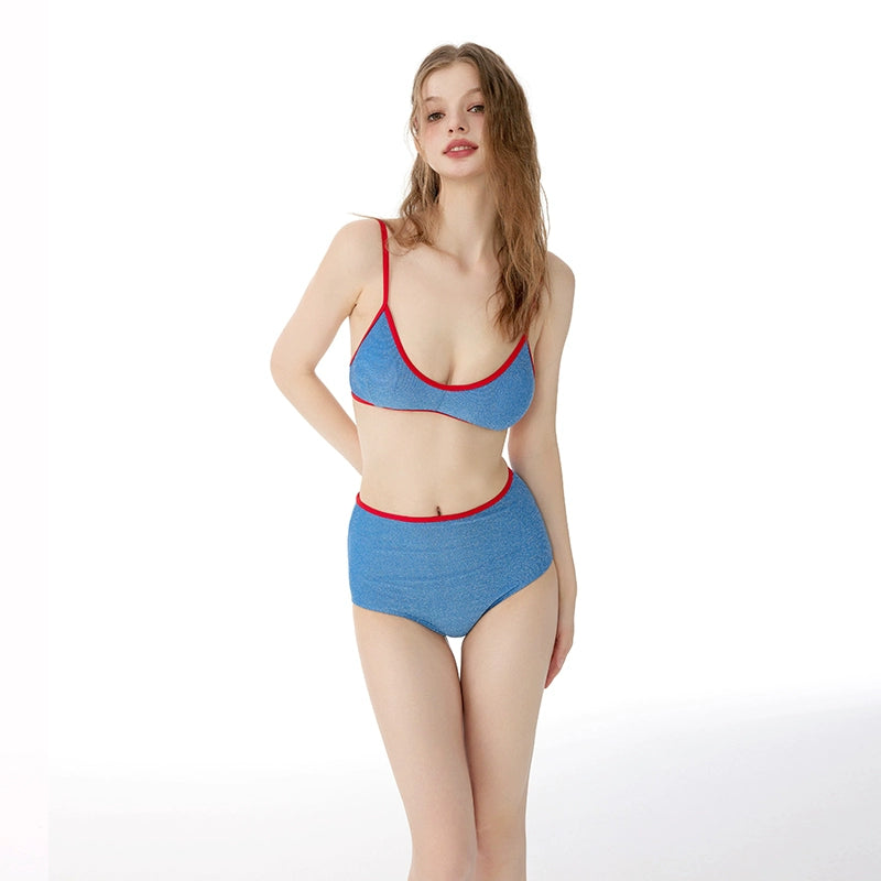 Mask Cat, Zhou Yutong, The Same Swimsuit for Women, Summer Split, High Waist, Thin Belly, Sexy Thai Vacation Bikini